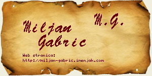 Miljan Gabrić vizit kartica